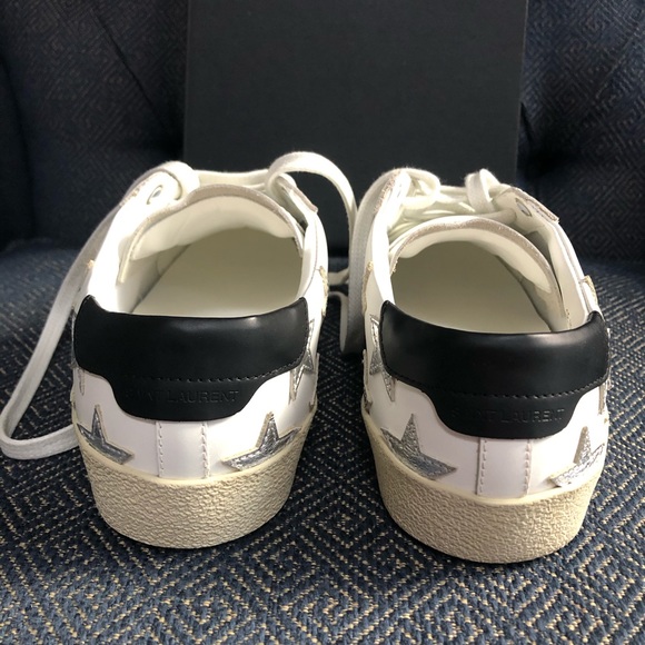New Saint Laurent Leather Sneakers Stars - Picture 5 of 7